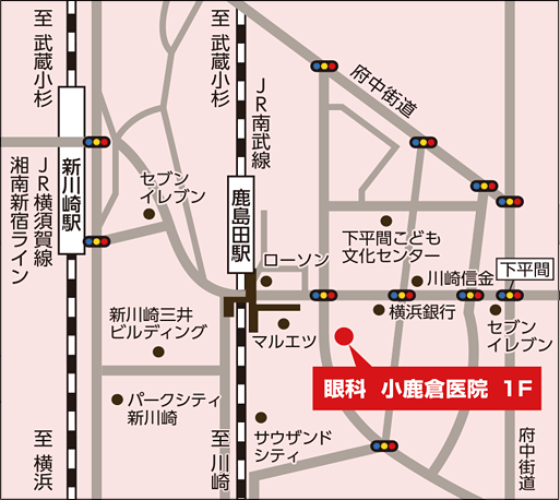 眼科小鹿倉医院　地図